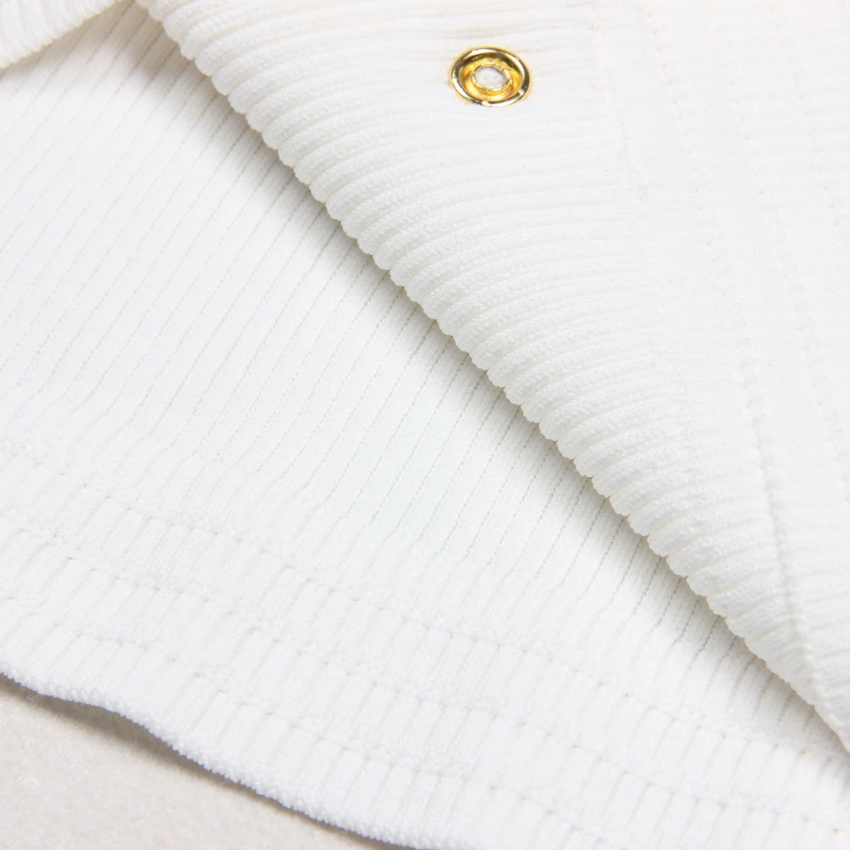 2025 Spring/Summer New Fashion Knitted Elastic Short Sleeve Solid Color Gold Button Slimming Style Commuter Women\'s Dress