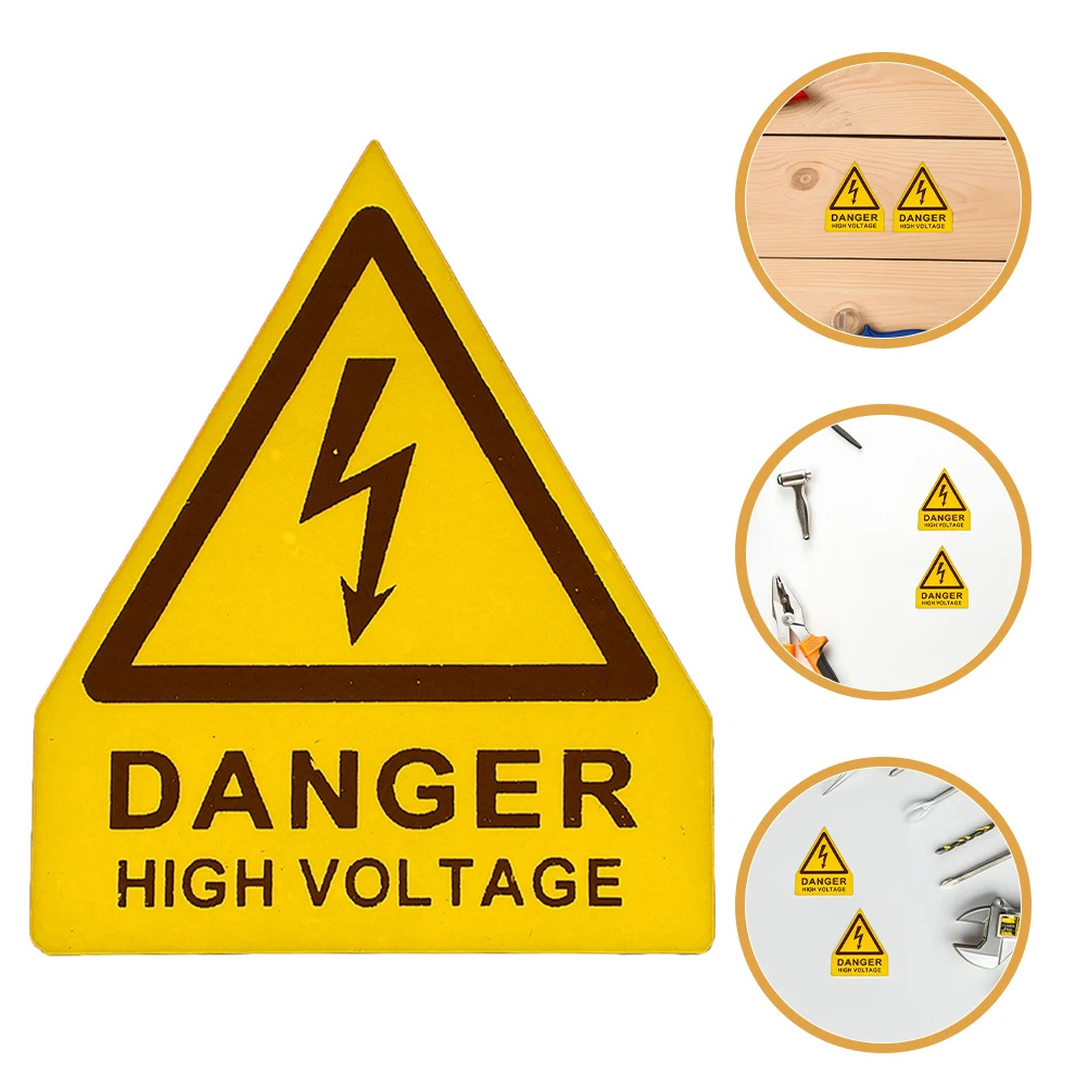 

10pcs Danger Warning Stickers High Voltage Electrical Yellow Safety Signs for Equipment Panels PVC Visible