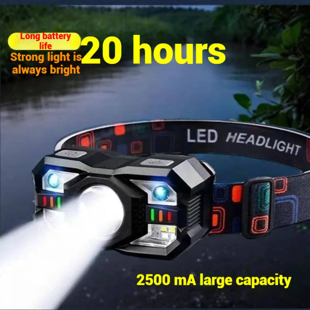 

Ultra Bright Headlamp for Night Fishing Super Lightweight Headlight Long Lasting Rechargeable Head Torch Outdoor LED Light