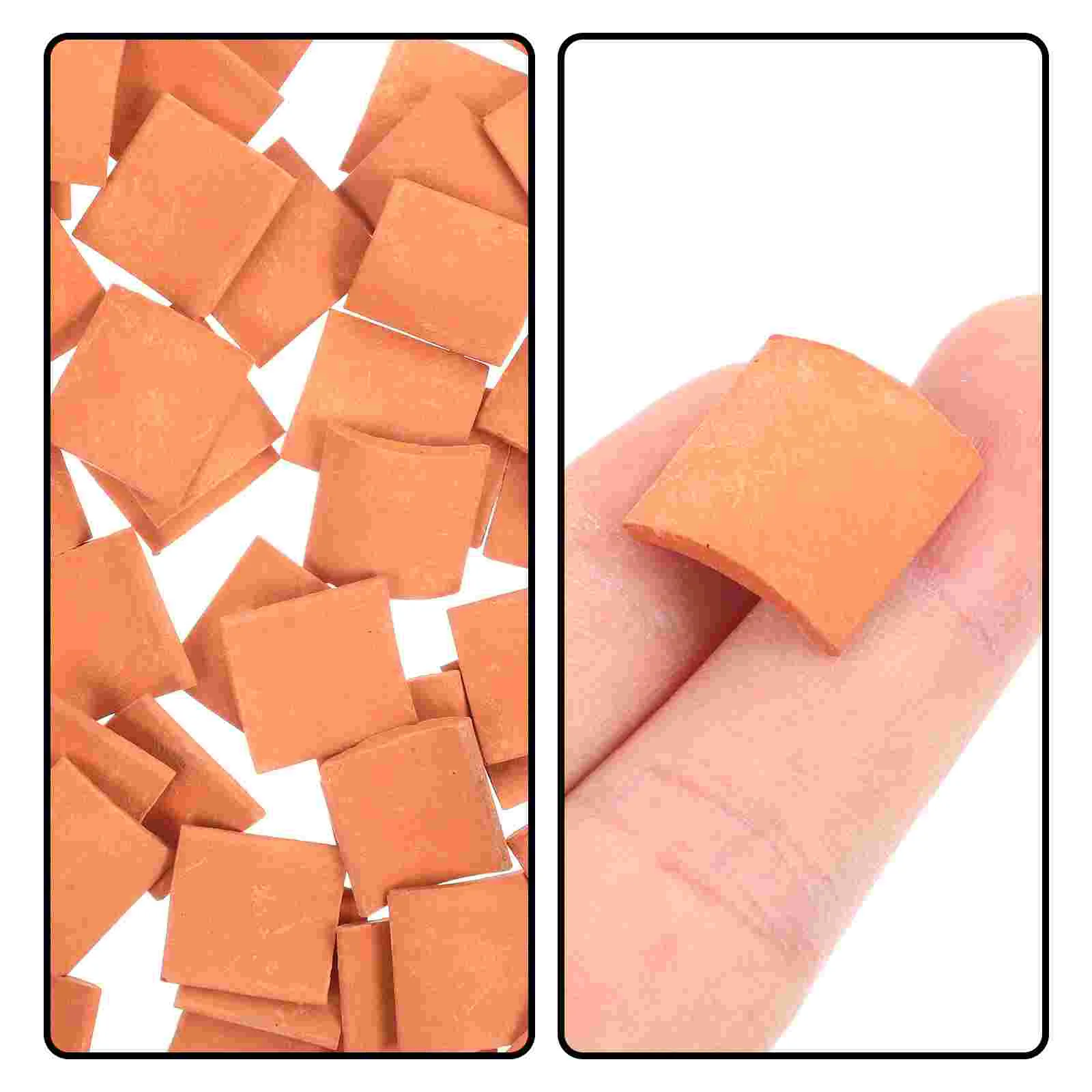 80 Pcs Sand Table Architectural Decoration Pottery Clay Roof Tiles Small Models Miniature House DIY Materials Decors