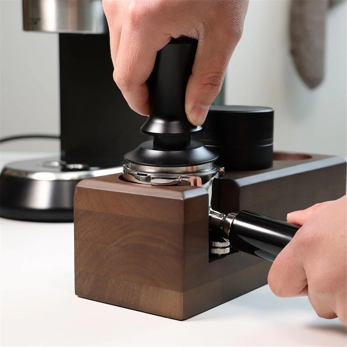 QA88X 51mm Coffee Portafilter 3 Ears with Double Spout for Delonghi Dedica EC680/EC685/EC785/EC820/EC850/EC860-ABS Handle