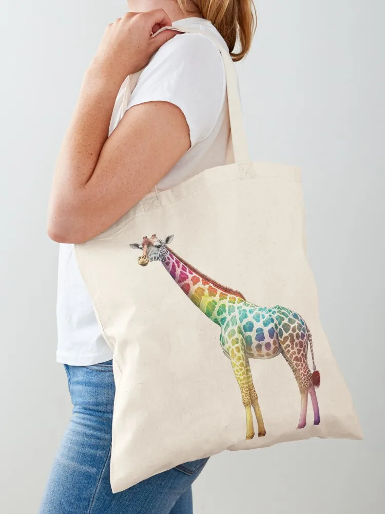 

Rainbow Giraffe Tote Bag tote bags men Women's handbag cute pouch bag