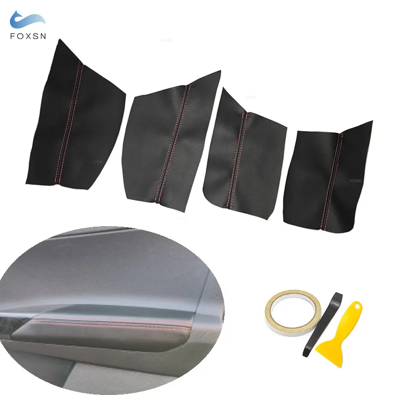 

Стайлинг автомобиля, дверная панель, подлокотник, кожаная защитная накладка из микрофибры для VW Polo MK6 2019, аксессуары для интерьера