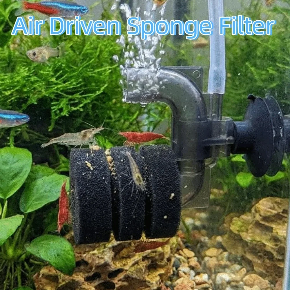Quiet Aquarium Sponge Filter Suction Cup Low Power Fish Tank Filter Pump Plastic Increase Oxygen Water Circulation System