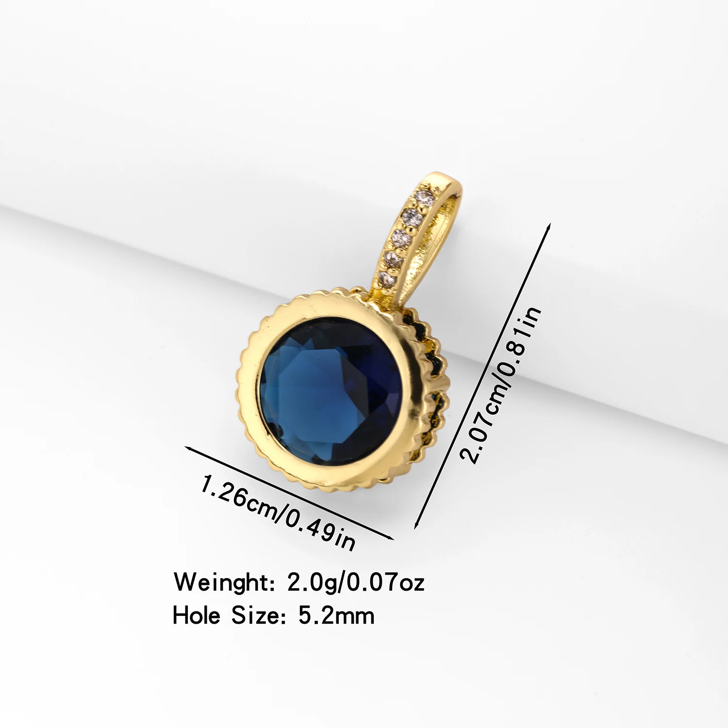Cute Blue/White/Red/Pink/Green Fully Crystal Pendant Round Shape Copper Zircon Jewerly Banquet Women Gifts Daily Wear Wholesale