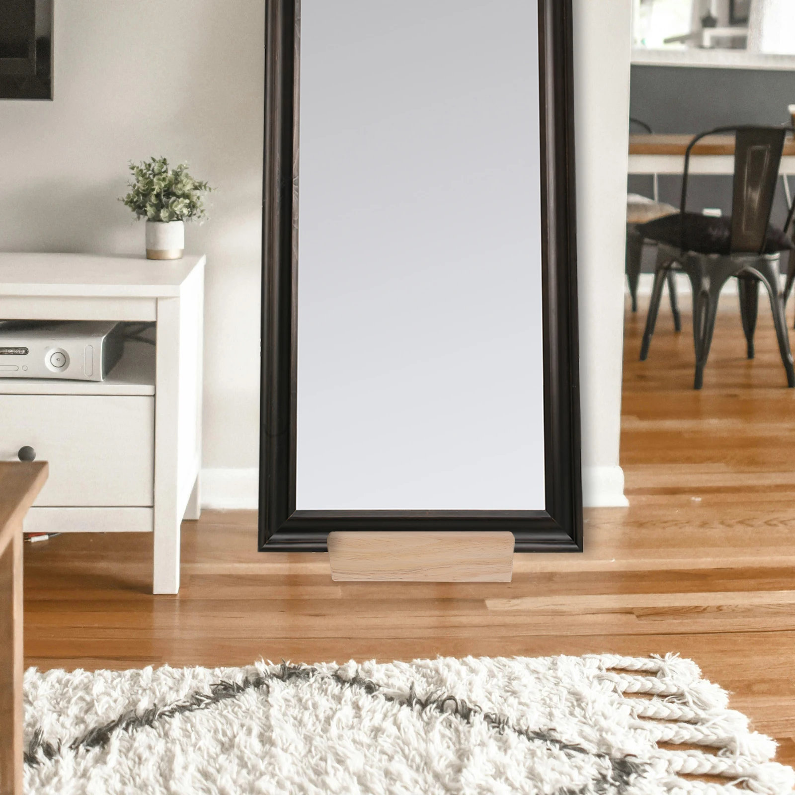 

1pc Solid Wood Floor Mirror Base Anti-Slip Stable Support Home Office Restaurant Simple Luxury Design Full Length Mirror Stand