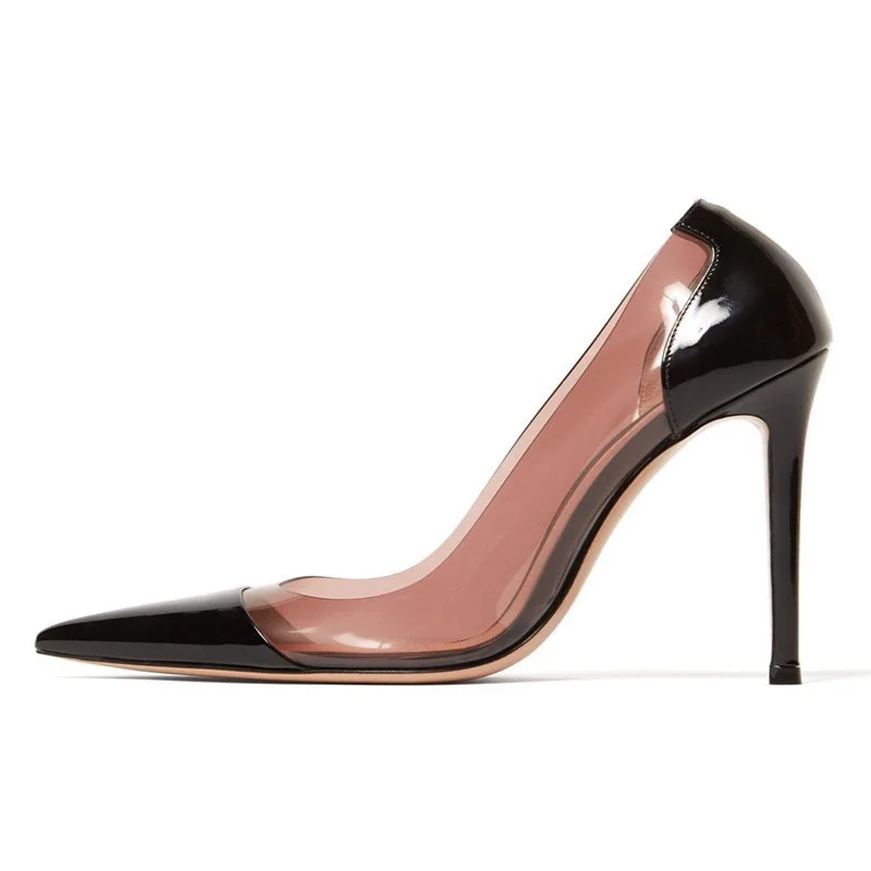 PVC transparent Lady Pointy Toe High Heels Pumps Women Party Dress Suede Leather Top Quality Sandals Thin High Heels Shoes