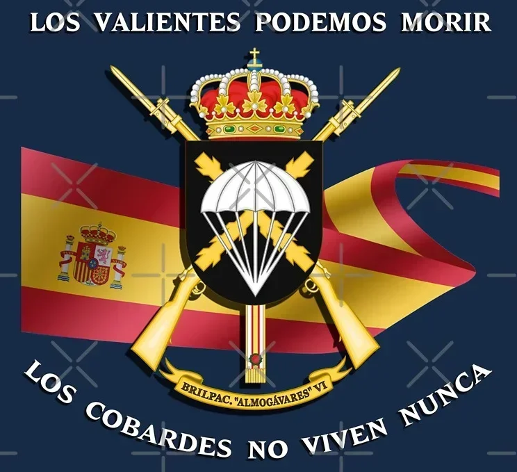 

Brave (BRIPAC) Classic Spain Flag Spanish Paratrooper Brigade T Shirt. Short Sleeve 100% Cotton Casual T-shirts Loose Top S-3XL