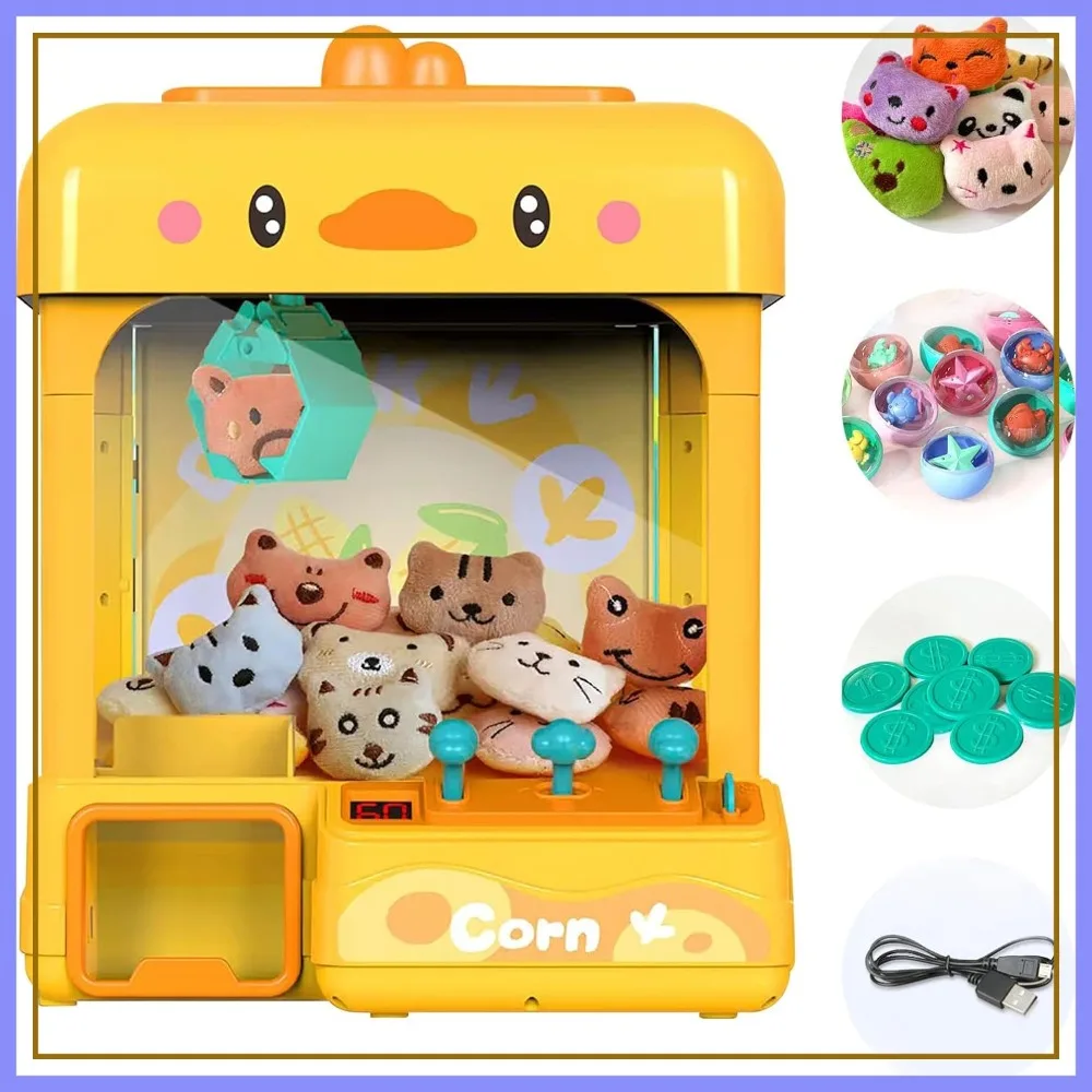 

Large Claw Machine with Prizes, Adjustable Sound & Light, Mini Vending Arcade Game, Candy Dispenser Toy for Girls Boys
