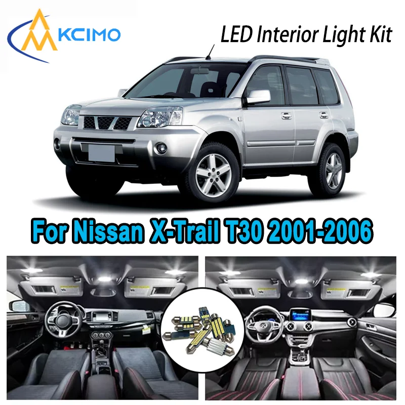

High-Quality LED Interior Kit for Nissan X-Trail T30 2001-2006 2003 2004 2005 Premium Error-Free Dome Map Trunk Automotive Lamps