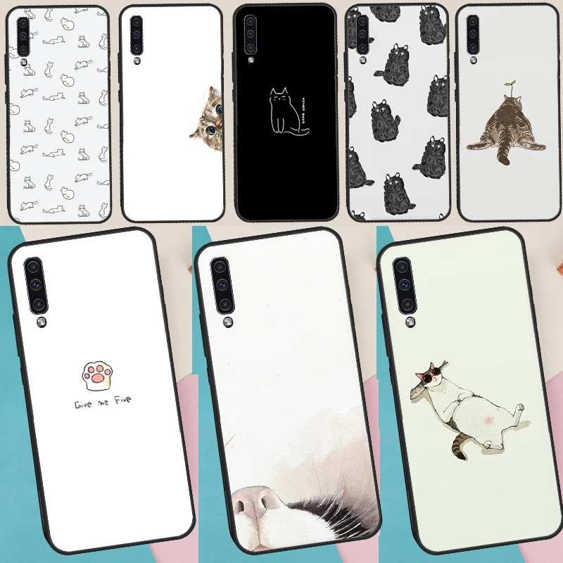 Minimalist Cats Case For Samsung Galaxy A53 A33 A13 A15 A35 A55 A56 A06 A16 A26 A36 A32 A52 A14 A34 A54 A17
