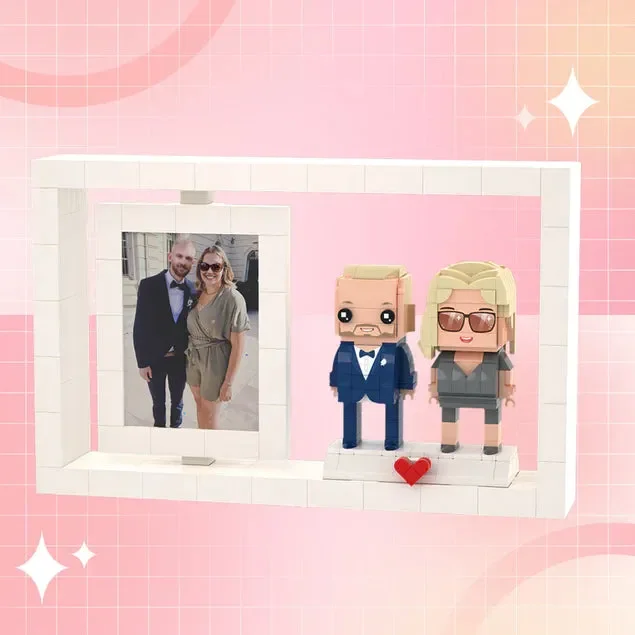 

Building Blocks Customizable 2 People My Custom Brickfigures Photo Frame Small Particle Me Figures Valentine's Day Gifts