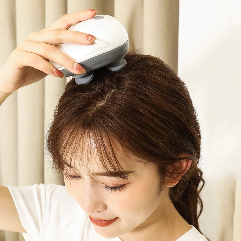 

Electric Head Scalp Massager With 4 Kneading Massage Heads Body Deep Tissue Massager for Hair Growth Relaxtion And Cat Pet Claw