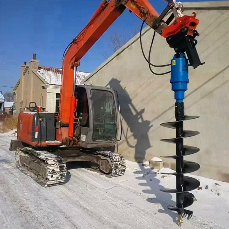 Excavator Hydraulic Earth Drilling Auger Hydraulic Auger Drills Machine for Fundation Soil Drilling