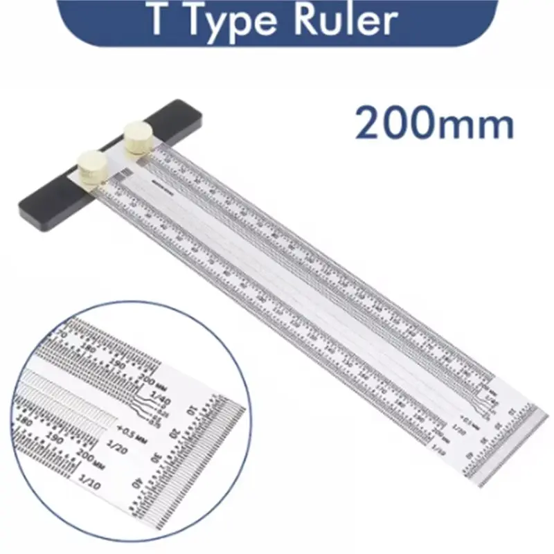 【Festival】T-Type For Woodworking Steel Marking Gauge 200Mm Ruler For Scribing And Measuring