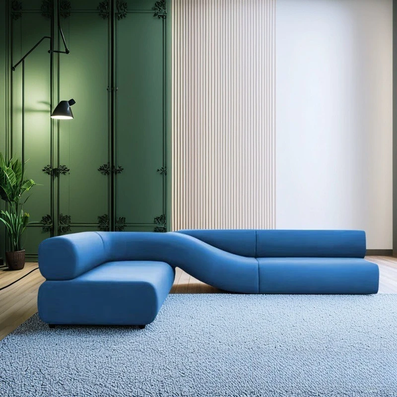 

Nordic creative special-shaped corner 7-shaped sofa lobby long irregular modern twisted Internet celebrity twist sofa