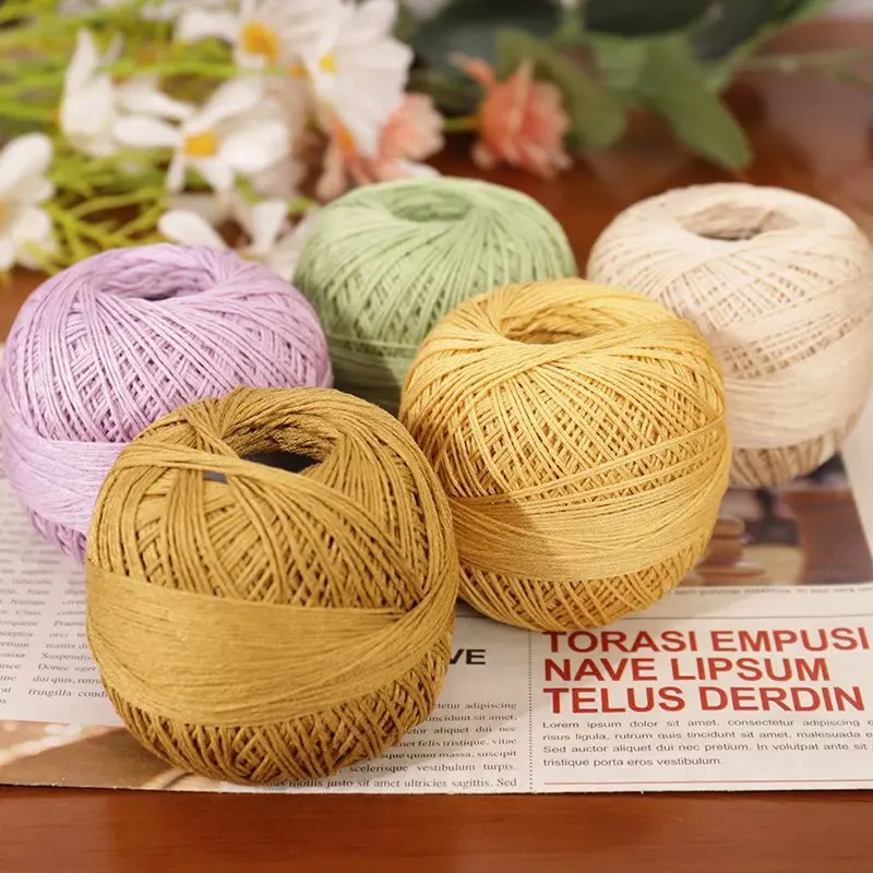 50g DIY Colorful Thin Lace Yarn Crochet Yarn  Cotton linen Yarn Hand Knitting Crochet Thread Sewing Machine Line Craft Supplies