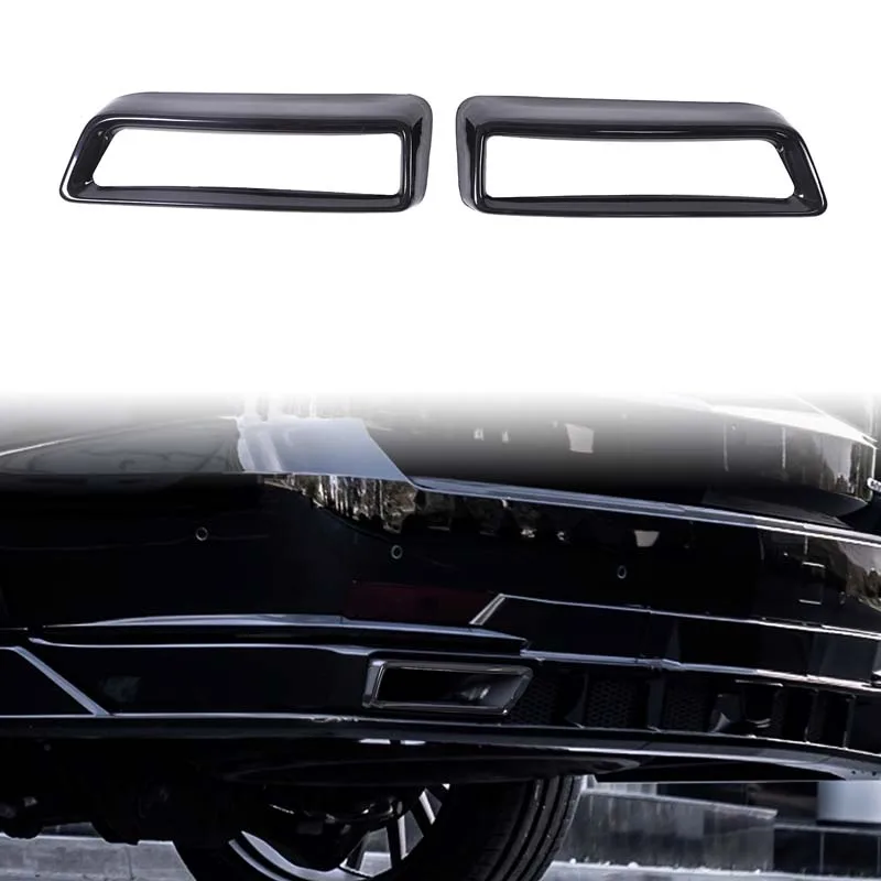 2Pcs Stainless Steel Black For Cadillac Escalade 2021-2024 Car styling tail throat exhaust pipe cover sticker car accessories