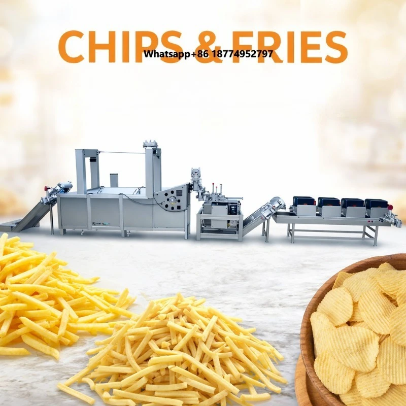 Multi Function Potato Sweet Potato Chips Crisps Frying Blanching Cutting System Snack Food Processing Production Line