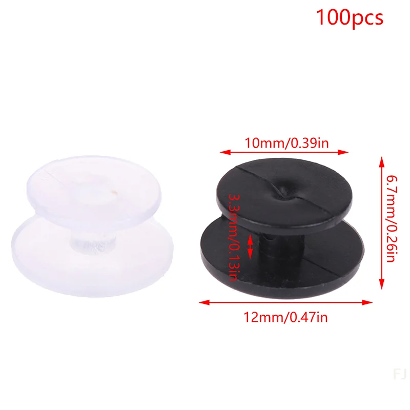 [YU]100Pcs Plastic Buckles Ornaments For Shoes Accessories DIY Shoes Buttons Lightweight Buckles Black Clear Buckles Findings