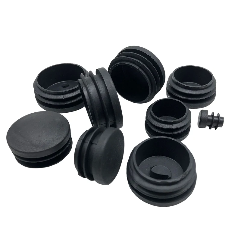 10/30 Pcs Black Circular Plugs Foot Pads Foot Plugs For Plastic Stainless Steel Plugs Furniture Accessories Dia 28mm-100mm