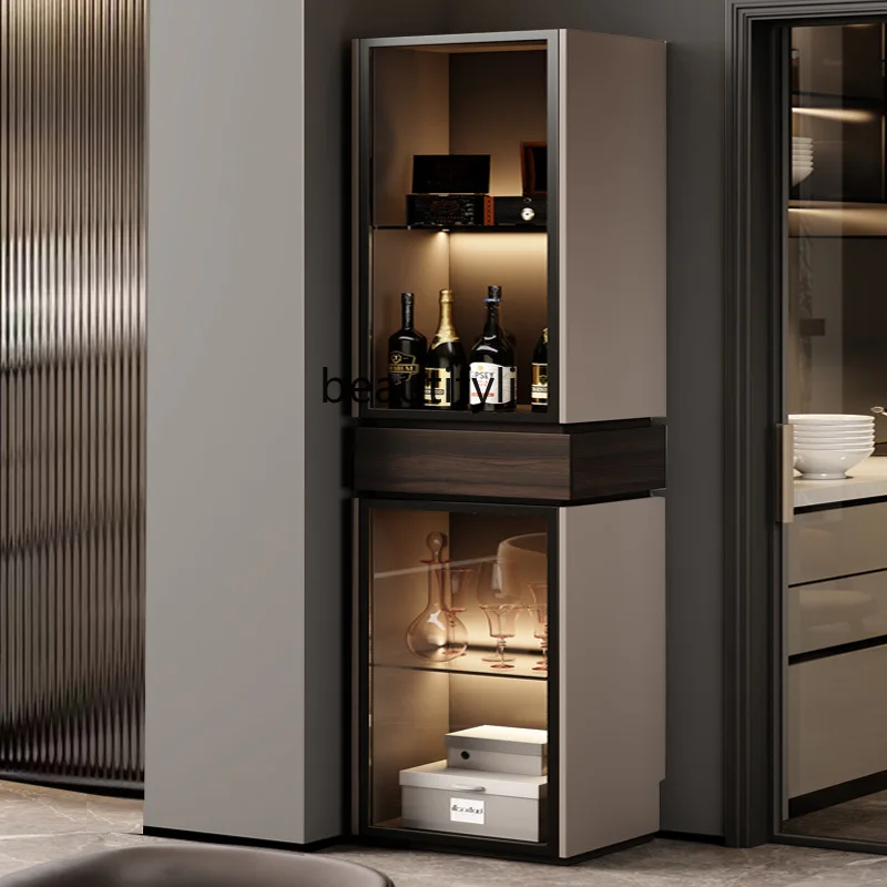 

Italian minimalist wine cabinet, living room storage corner cabinet, kitchen side cabinet can be customized