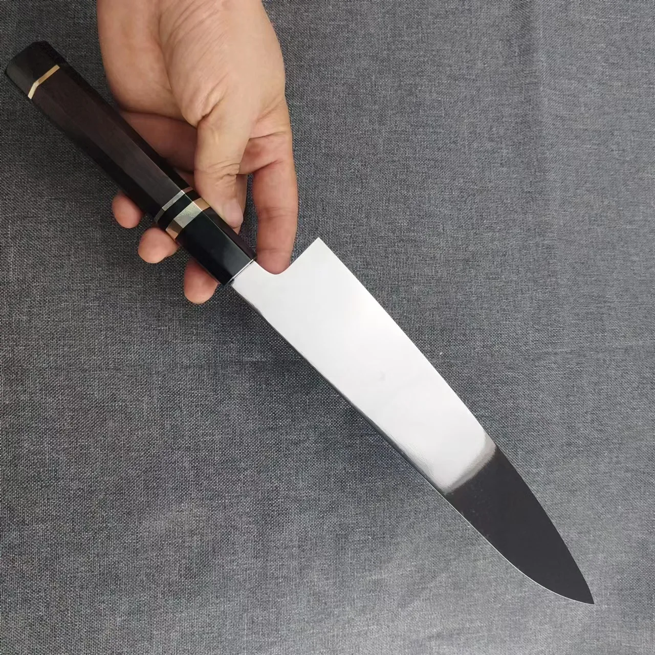 Chef Knife 10Cr15MoV Steel Blade Sharp Cleaver Sashimi Slicing Meat Sushi Fish Ham Gyutou Japanese Kitchen Knife Ebony Handle