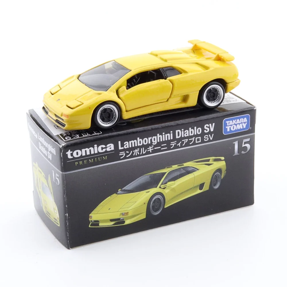 Tomica Premium No.15 Lamborghini Diablo SV Yellow Takara Tomy Metal Alloy Die-casting Car Model Boys Toy Gift Christmas