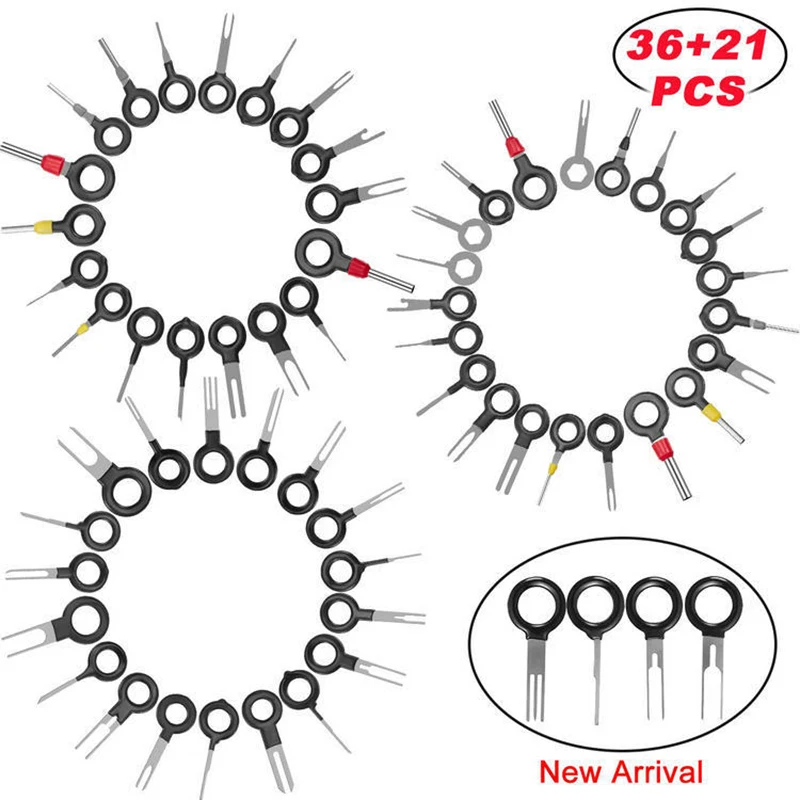 Ferramenta de remoção terminal do carro, Wire Plug Connector Extractor, Extrator de liberação Pin Extractor Kit, Car Plug Repair Tool, 57 Pcs, 70Pcs
