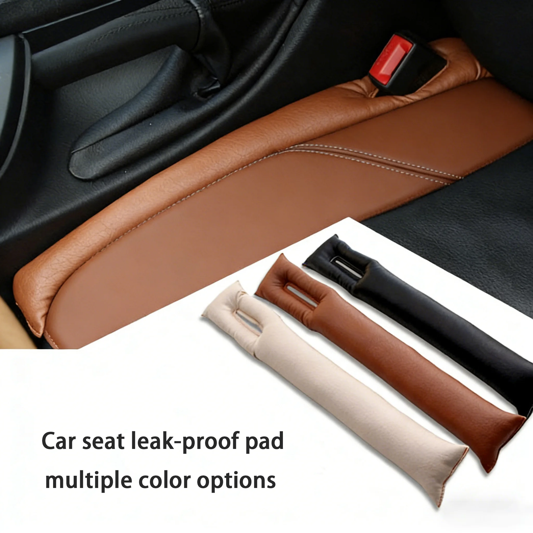 Car Seat Gap Filler, Universal Soft Car-Shaped Filler, Faux Leather Anti-Leak Pad, Insert, Spacer Pad, Car Accessories