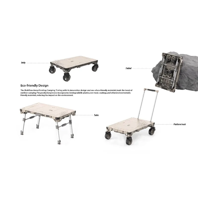 Brand New  multi-functional Camping Table Dolly with  Removable Casters  with 100kg Capacity ,  outdoor product,