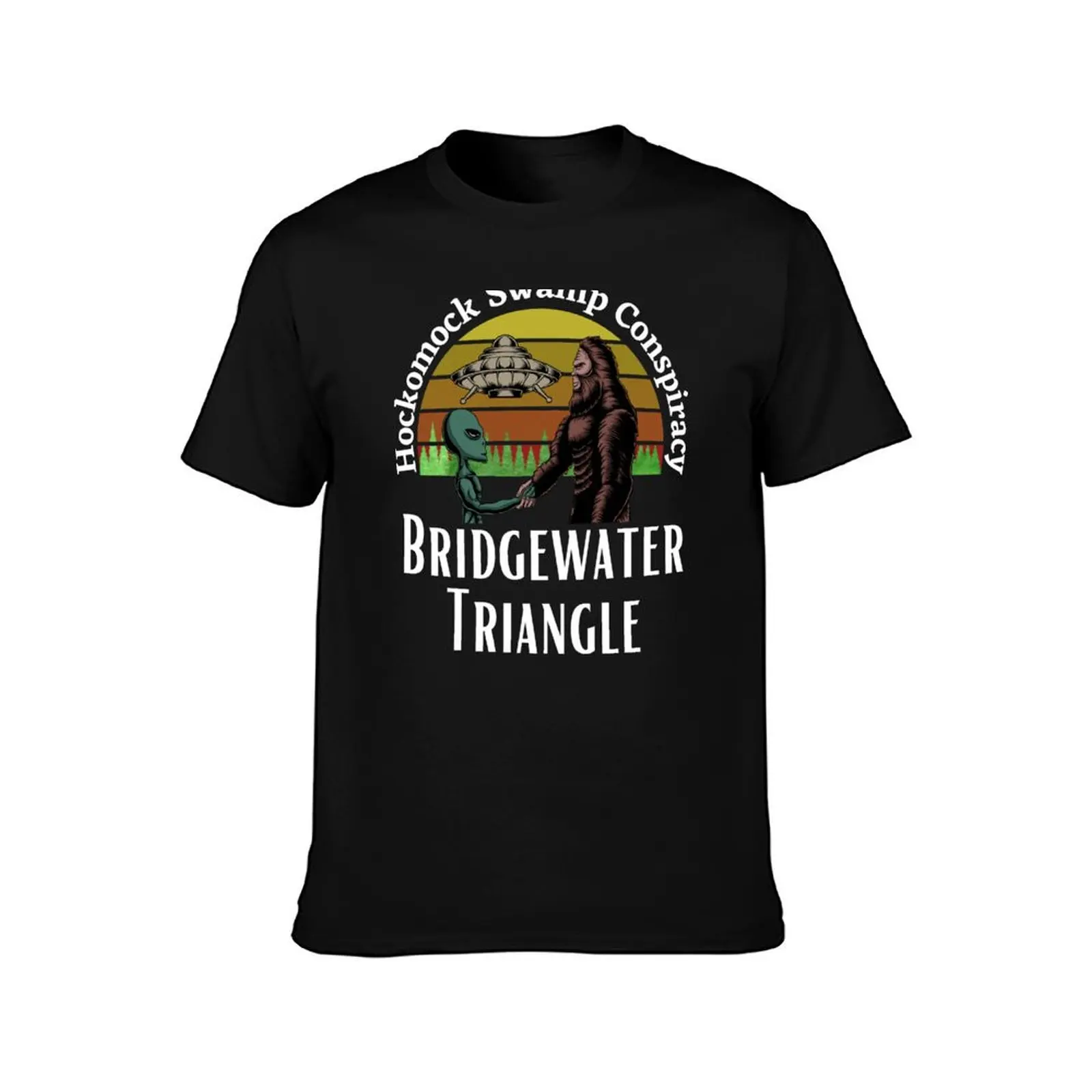 Bridgewater Triangle Conspiracy T-Shirt Summer Casual Cotton Tee Oversized Streetwear Tops Vintage Graphic Print 100% Cotton