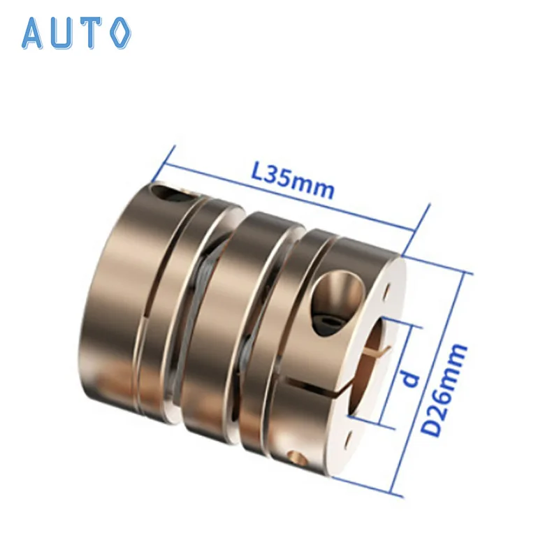 High Torque D26L35 Flexible Double Dual Diaphragm Coupling Aluminium Coupler Hole 4 5 6 6.35 7 8 9 10 11 12mm NC Motor Ballscrew