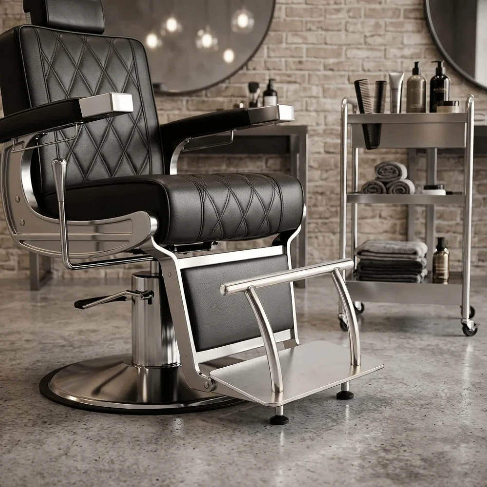 Comfortable Stainless Steel Footrest Modern Design Comfortable Structure Barbers Foot Rest Salon Equipment Hair Chair