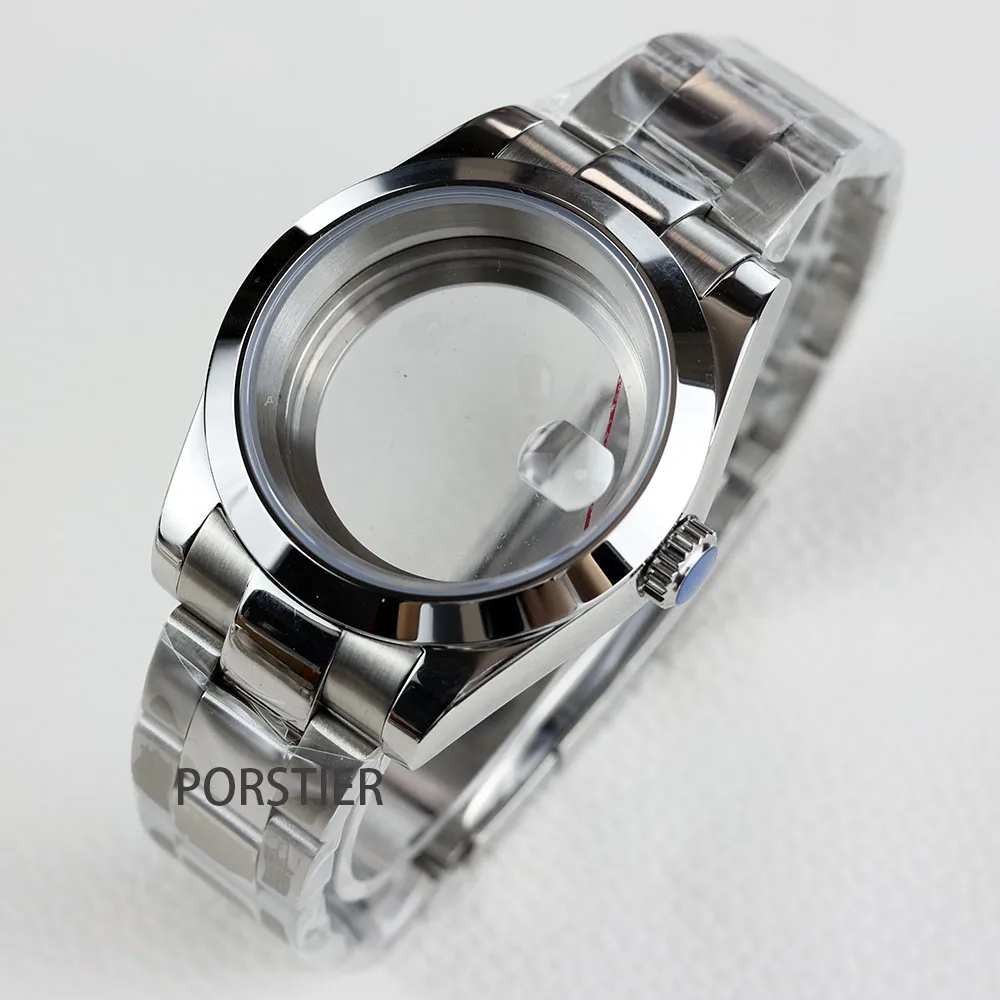 NONE 36mm/39mm nh35 Uhrengehäuse Edelstahl Jubiläums armband Saphirglas wasserdicht für seiko nh35 nh36 Uhrwerk datejust Fall 7
