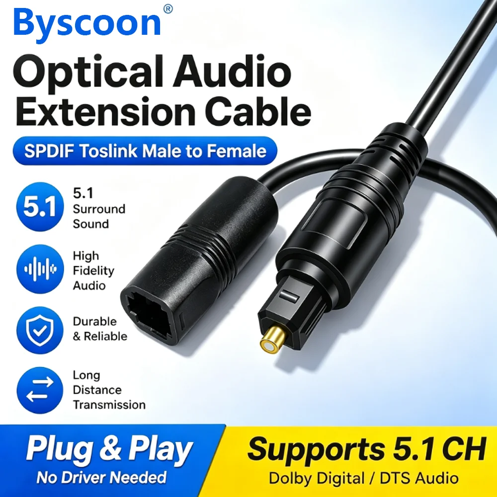 HIFI 5.1 TOSLINK SPDIF Optical Audio Cable Extension Digital Fiber Cable For Xbox PS4 SoundBar TV Home Theater Audio System