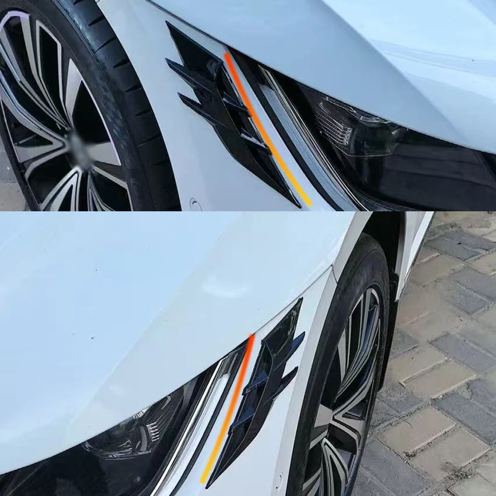 Universal Car Fender Wing Sticker  Simulated Shark Grill Fake Air Outlet Cover For All Cars TPU Side Body Decoration
