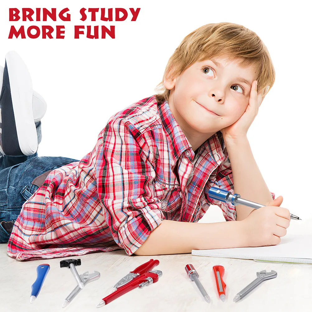 

6Pcs Children Writing Pens Ballpoint Pens Hardwares Tool Theme Smooth Ink Flow Fine Point Creative Design for Kids Students