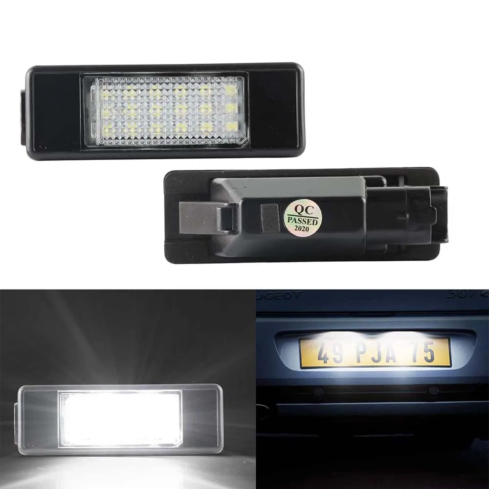 

2pcs 18 LED License Plate Lamp LED Light for Citroen C2 C3 C4 C5 C6 DS3 for PEUGEOT 106 207 307 308 406 407 508 1007 3008