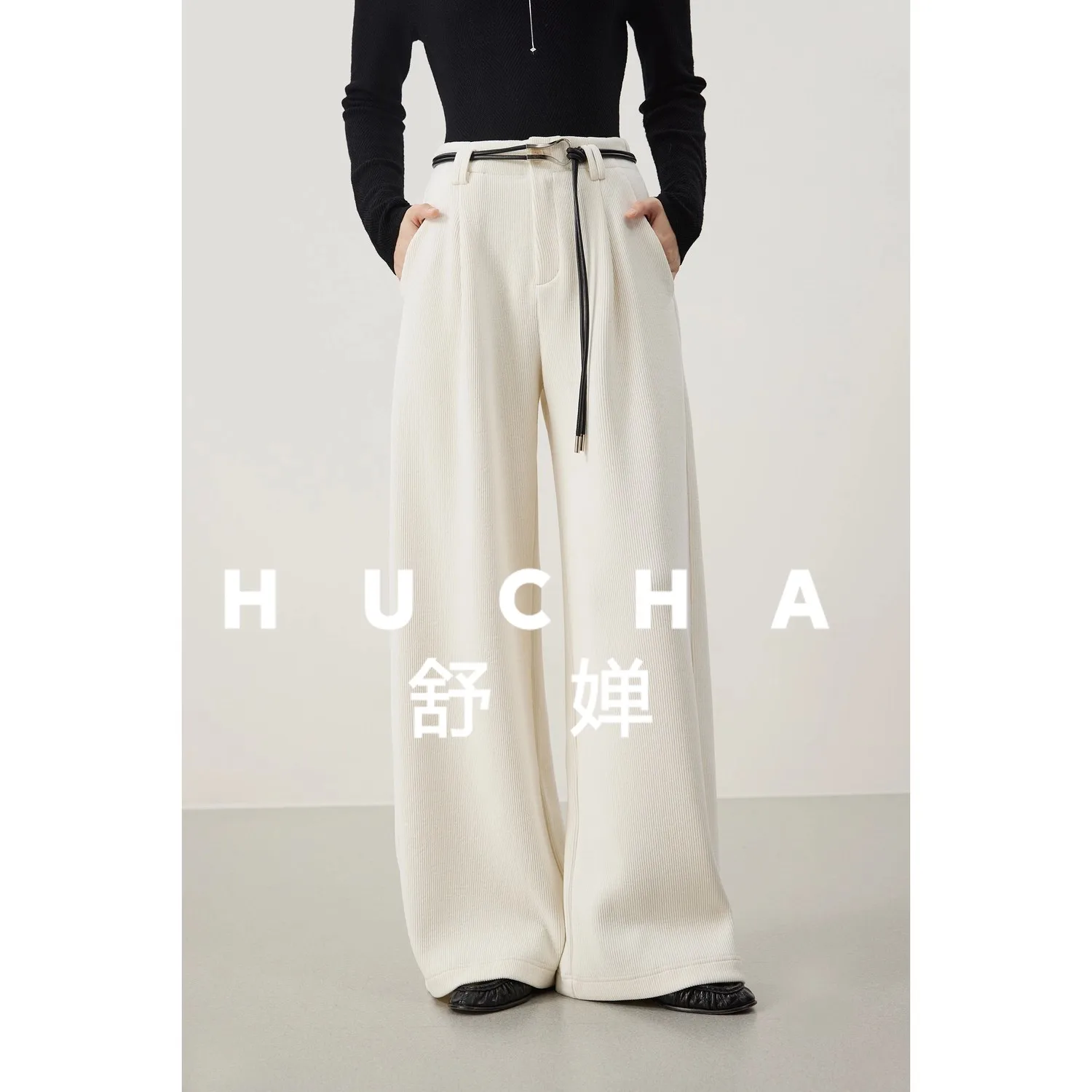 

Corduroy Texture Pleated Version Mopping Casual Pants Women's Thin Wide-leg Pants Streetwear Women