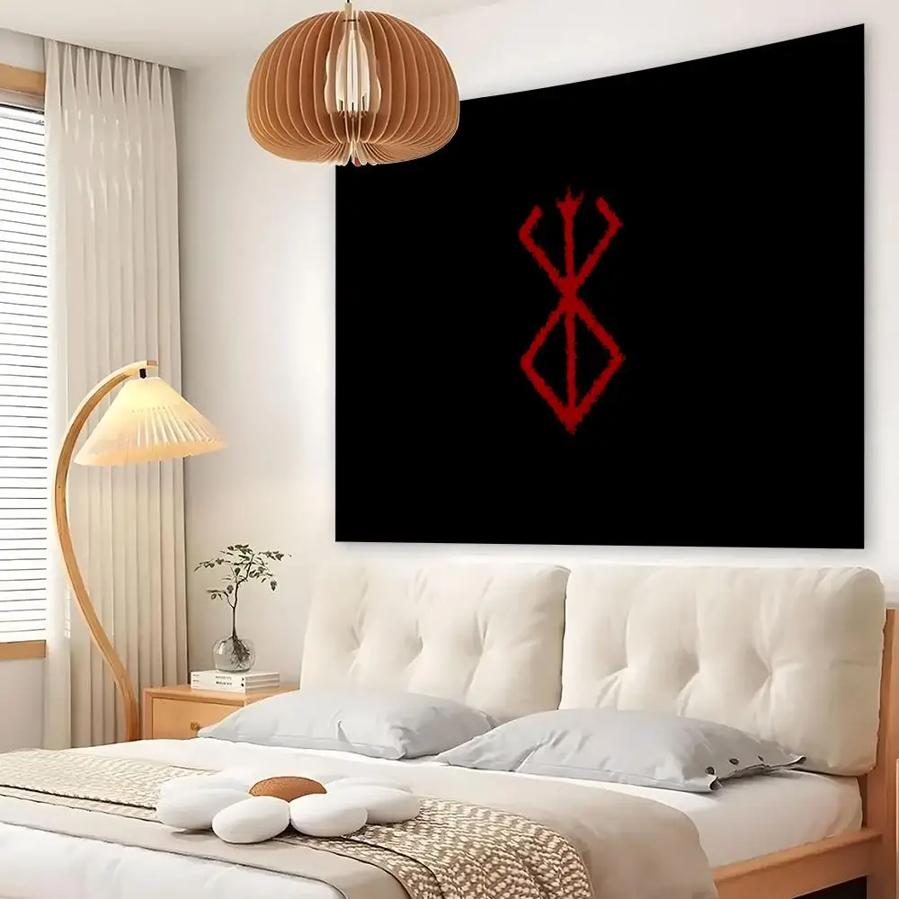 B-Berserk Tapestry Custom Living Bedroom Party Dormitory Interior Wall Bohemian Decoration Attached Clip