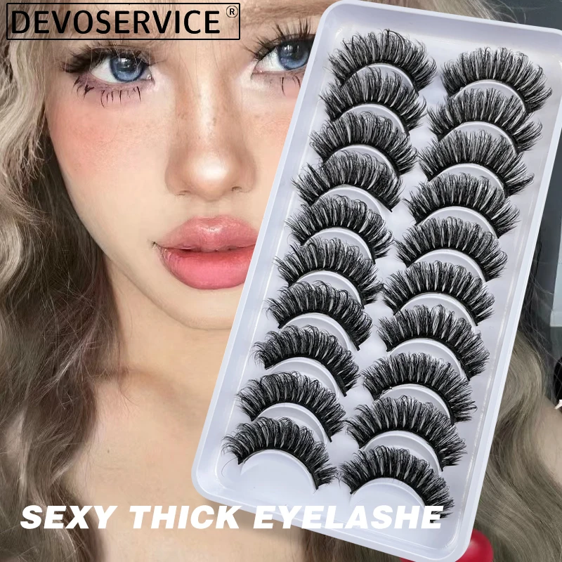 

Lashes D Curl 10-23mm Russian Full Stripe False Eyelashes 3D Mink Eyelashes Fluffy Messy Faux Lashes Make Up Eyelash Extensions