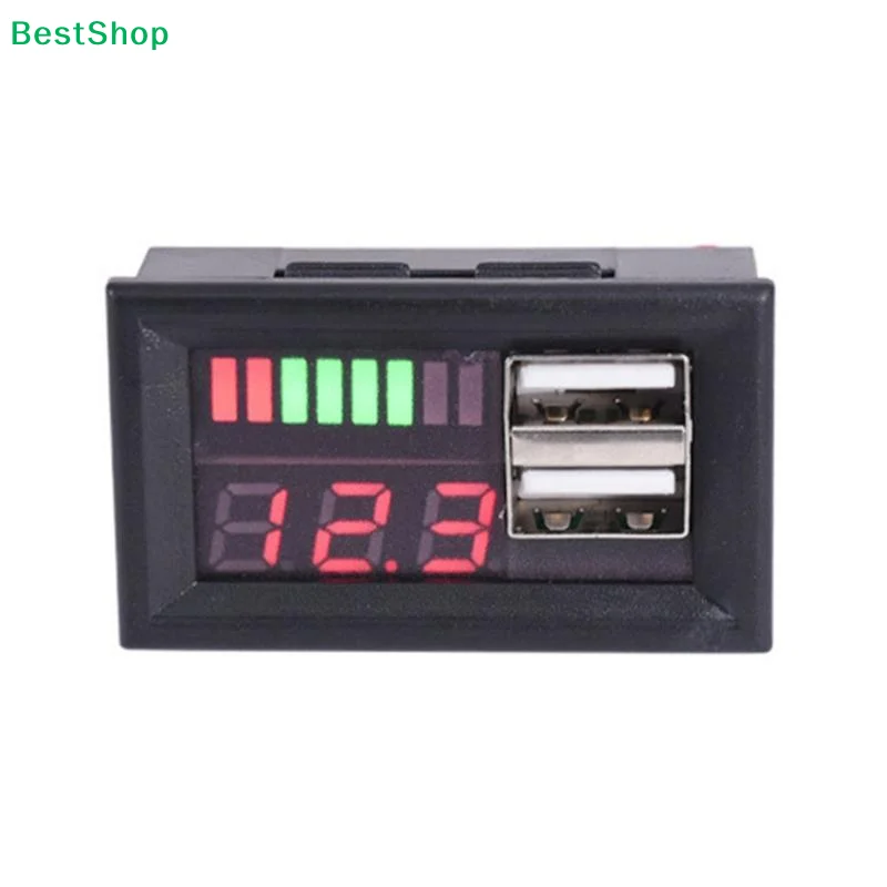 Dual USB LED Digital Voltmeter Realtime Battery Capacity Display Fast Charging For Car Motorcycle RV Boat DIY