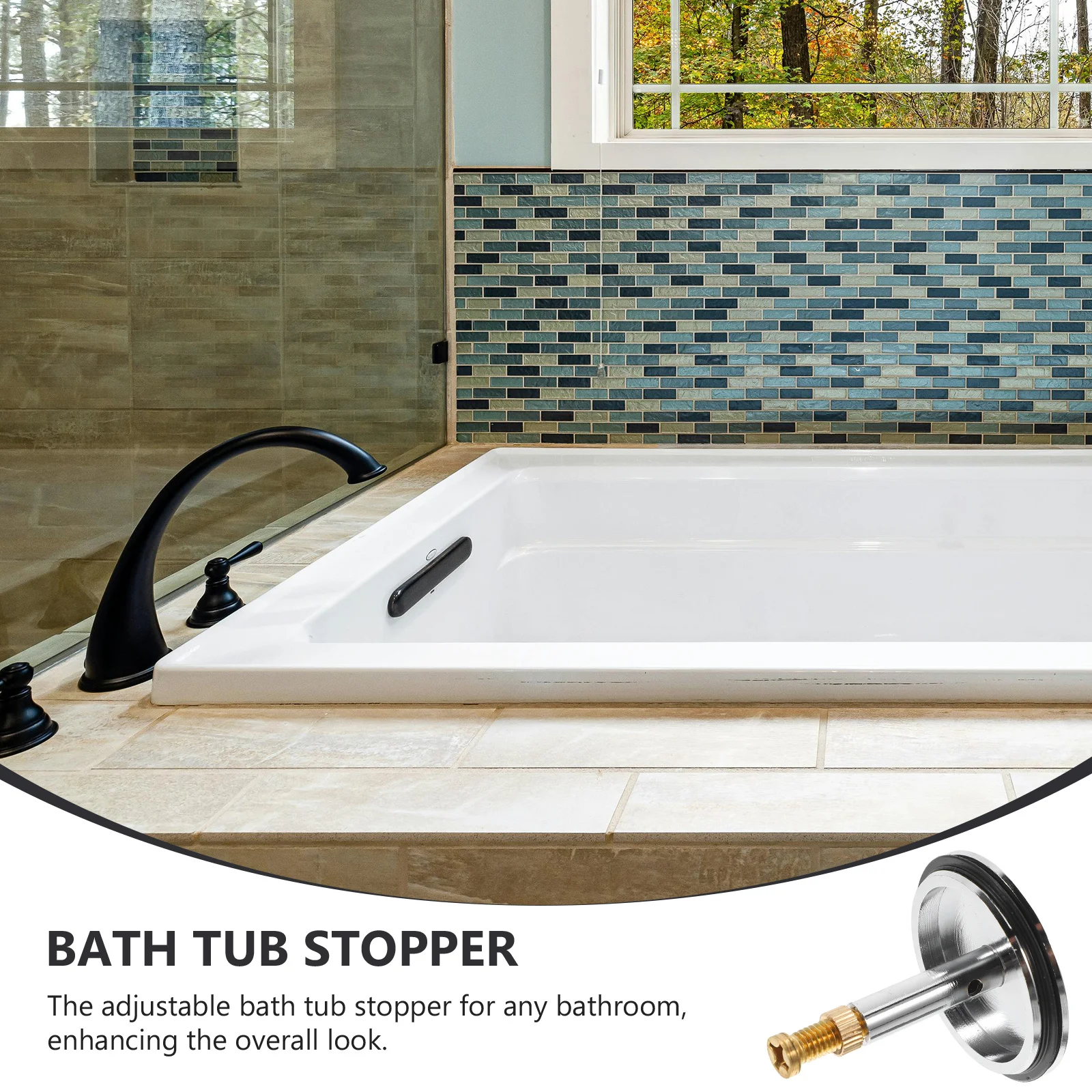 Tappo per vasca da bagno regolabile rotante Tappo di scarico Vasca in rame Accessori da bagno di ricambio Guarnizione di scarico per vasca da bagno Tappi per vasca da bagno