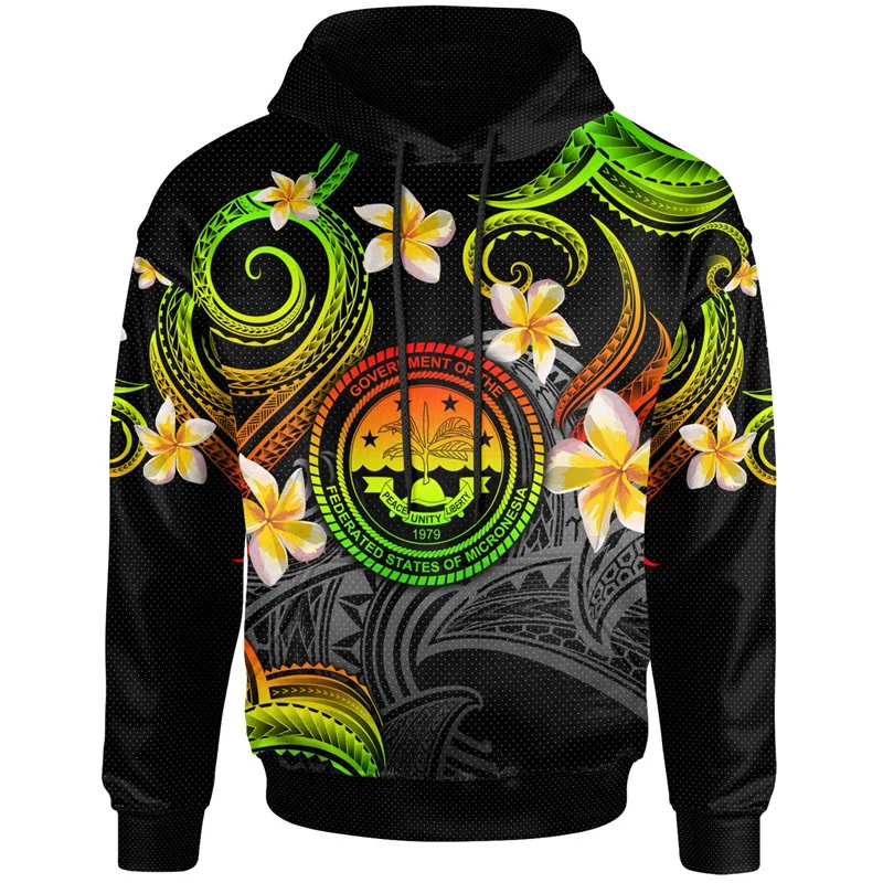 

3D Federated States Of Micronesia Printed Hoodies For Men Flag Of FSM Polynesia Graphic Hooded Sweatshirts Fashion Top Pullovers