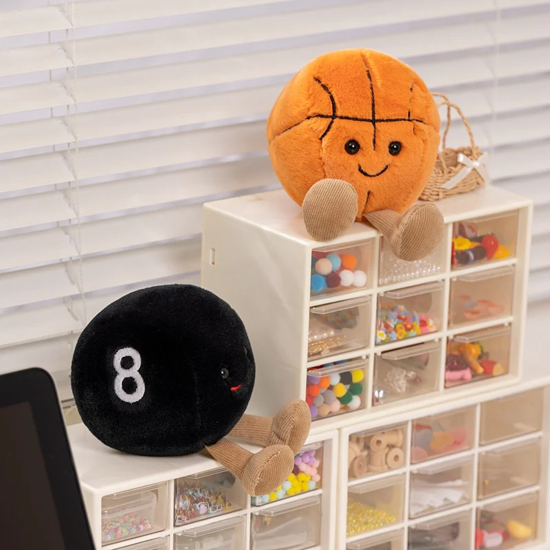 New Cute Simulation Tennis Ball Pendant Plush Toy Key Chain Kids Soft Gifts for Girls Boys Room Decor