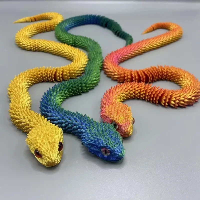 

63Cm 3D printed viper decoration movable joint luminous figure swinging animal model household bookshelf toyKKK