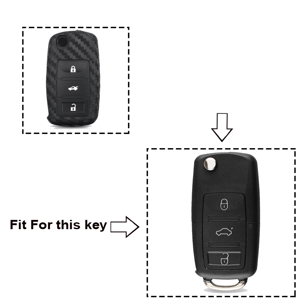 KEYYOU Silicone Car Key Cover Case For VW Golf Bora Jetta POLO Passat Skoda Superb Octavia Fabia SEAT Ibiza Leon Procted