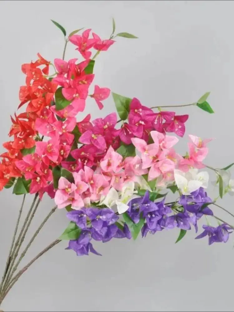 10pcs Silk Bougainvillea Glabra Stems Artificial Plastic Bougainvillea Speetabilis Flower Tree Branches Wedding Centerpieces