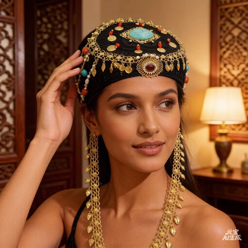 turkish-headwear-with-flowing-tassel-middle-east-saudi-arabia-wedding-festival-hair-accessory-for-new-brides